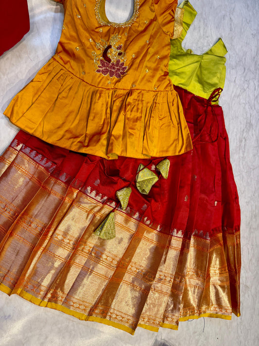 Kids Kanchi Pattu Lehenga