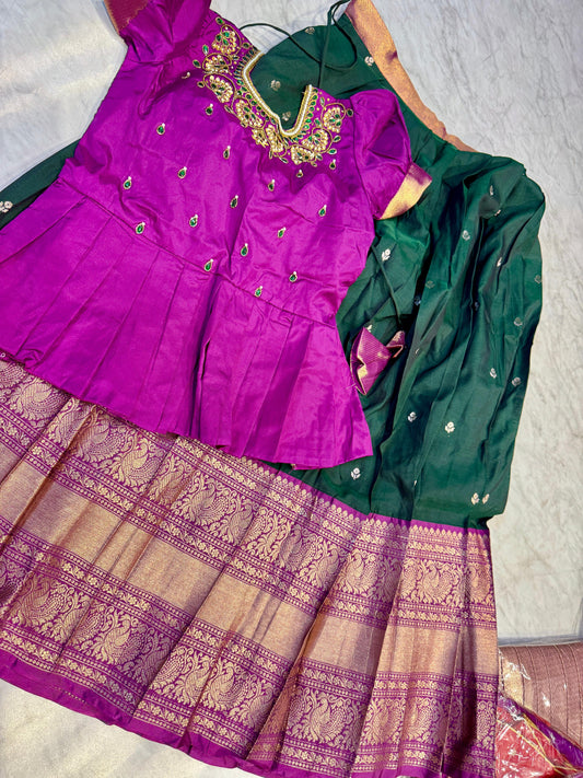 Kids Kanchi Pattu Lehenga