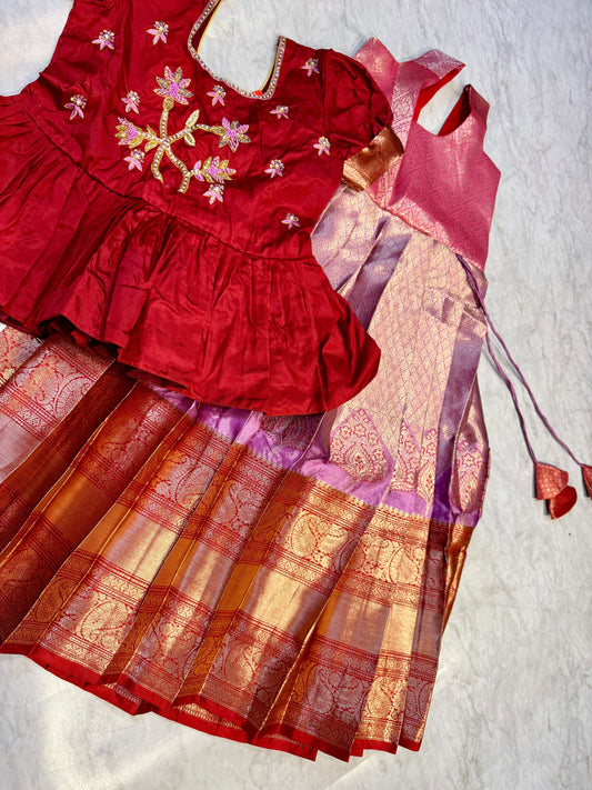 Kids Kanchi Pattu Lehenga