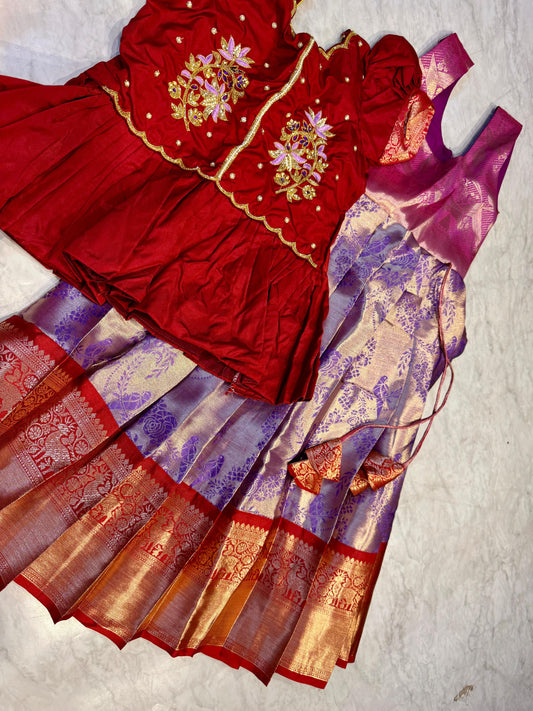 Kids Kanchi Pattu Lehenga