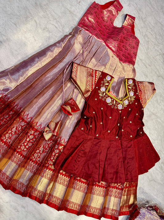 Kids Kanchi Pattu Lehenga