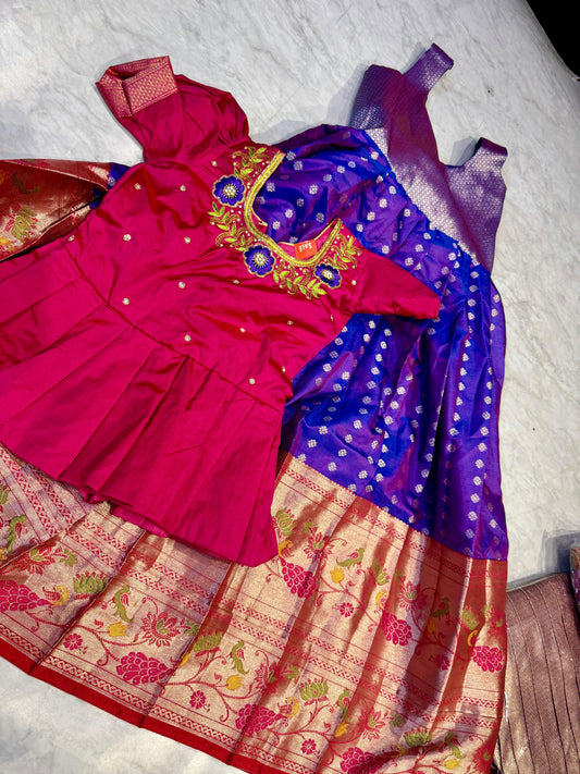 Kids Kanchi Pattu Lehenga