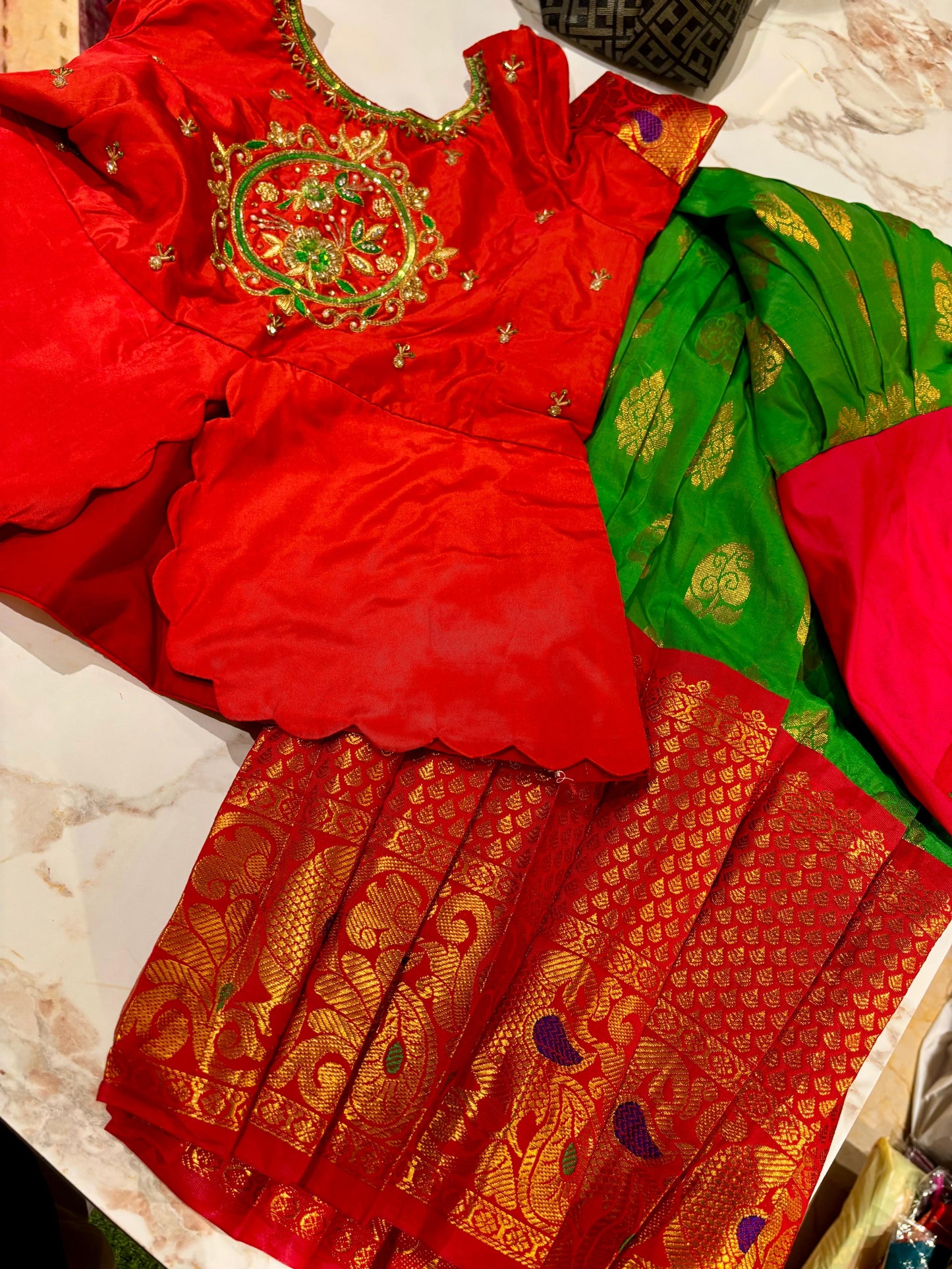 Kids Kanchi Pattu Lehenga