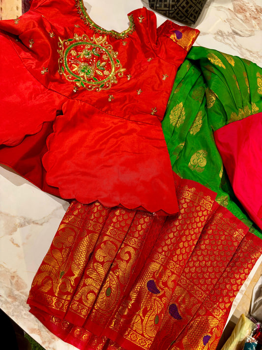 Kids Kanchi Pattu Lehenga