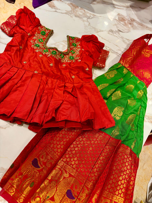 Kids Kanchi Pattu Lehenga