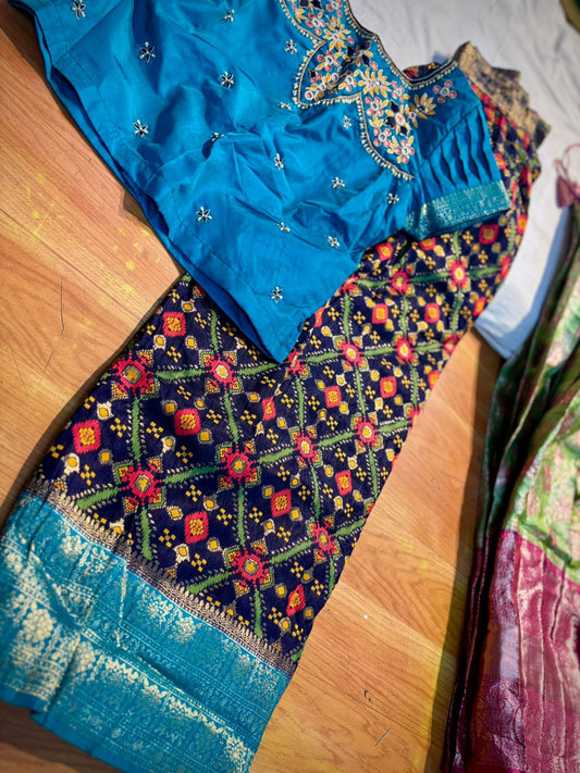 Kids Ready To Wear Kanchi Pattu Lehenga 7-13 Yrs