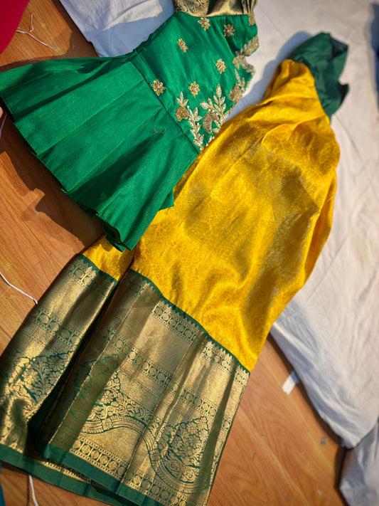Kids Ready To Wear Kanchi Pattu Lehenga 7-13 Yrs