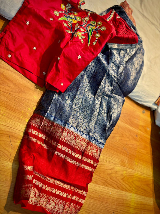 Kids Ready To Wear Kanchi Pattu Lehenga 7-13 Yrs