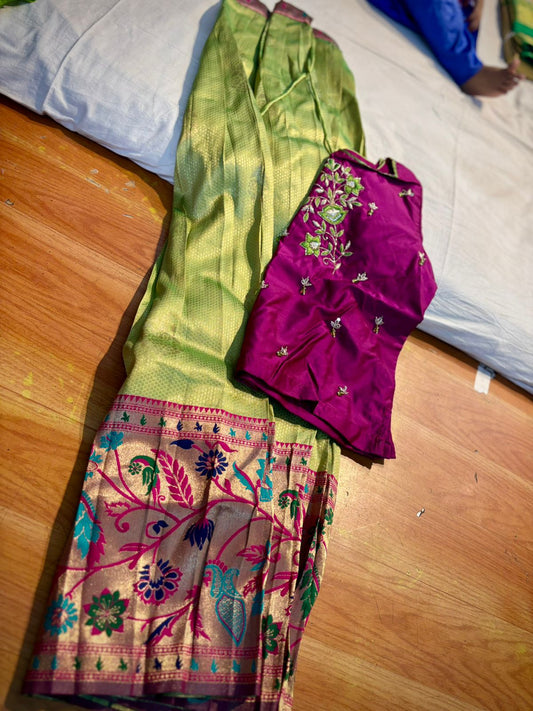 Kids Ready To Wear Kanchi Pattu Lehenga 7-13 Yrs