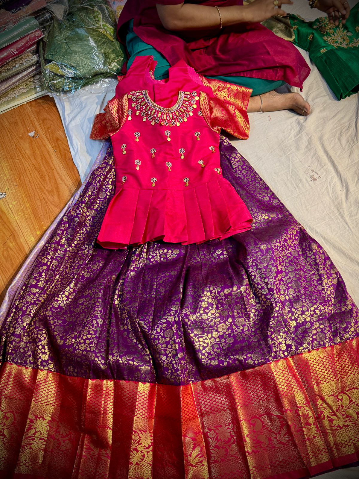 Kids Ready To Wear Kanchi Pattu Lehenga