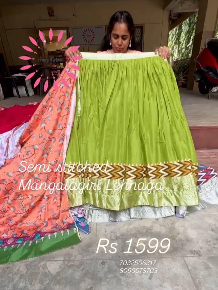 Mangalagiri Semi Stitched Lehenga
Saree
Budget Saree
Nice Saree
Gift for Mother Present for Mother
Gift for mom Present for Mom
Gift for Gf  Present for Gf