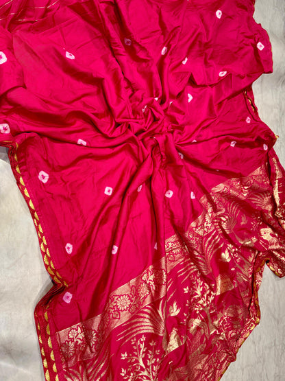 Moonga Bandini Silk Saree