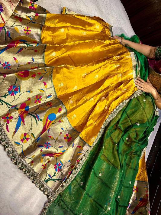 Paithani Semi Stitched Lehenga