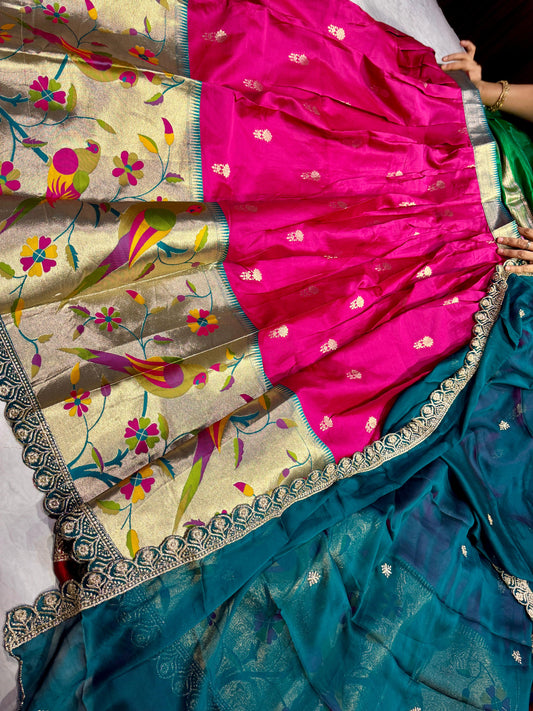 Paithani Semi Stitched Lehenga