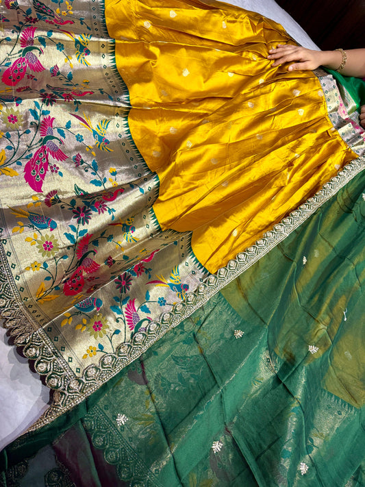 Paithani Semi Stitched Lehenga