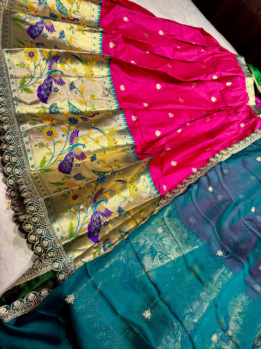 Paithani Semi Stitched Lehenga