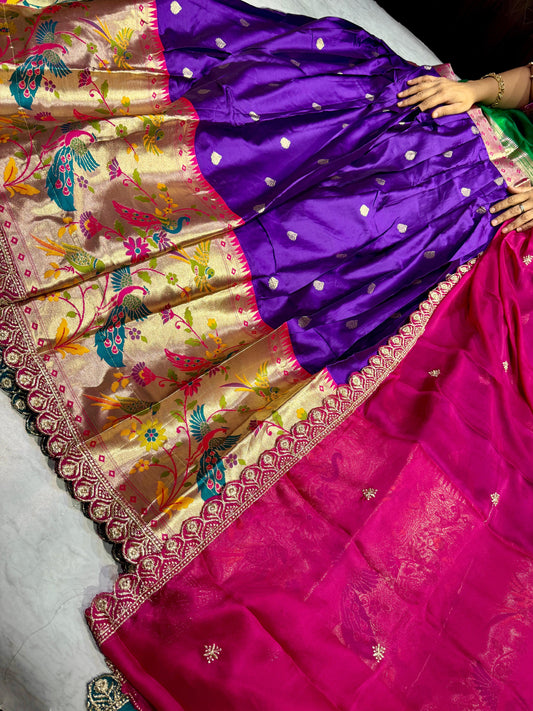 Paithani Semi Stitched Lehenga