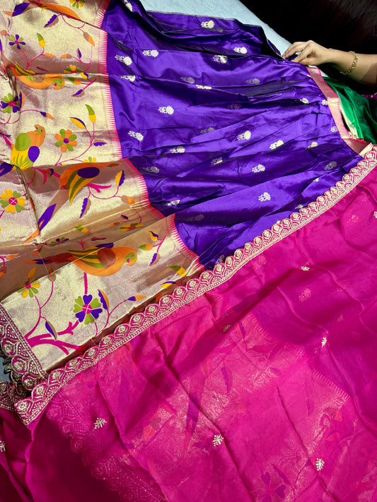 Paithani Semi Stitched Lehenga