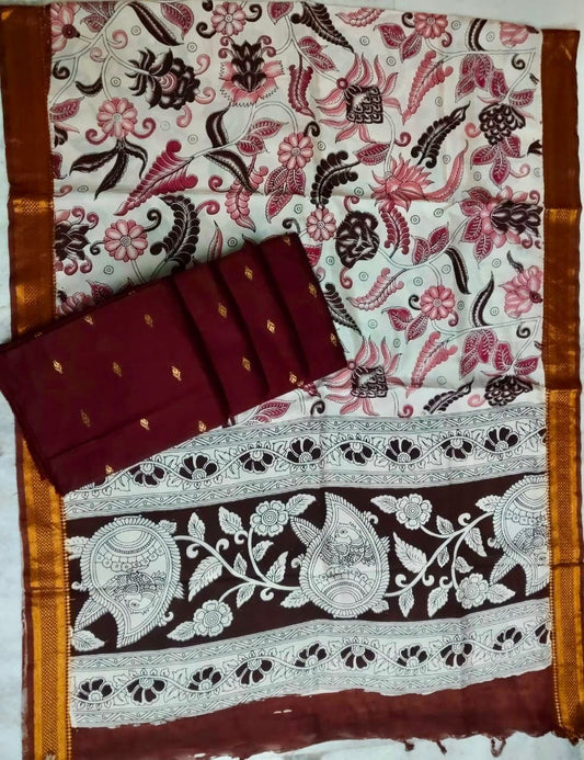 Pen Kalamkari Dress Material