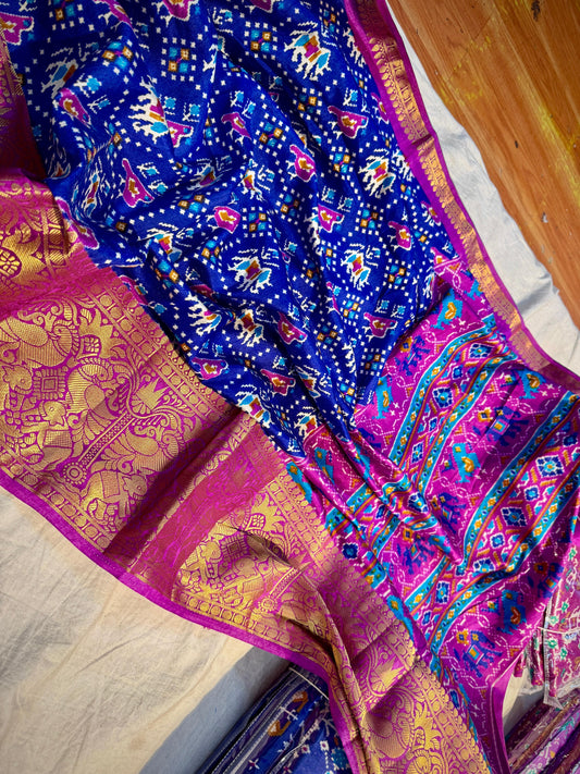 Pochampally Ikkath Soft Silk Saree