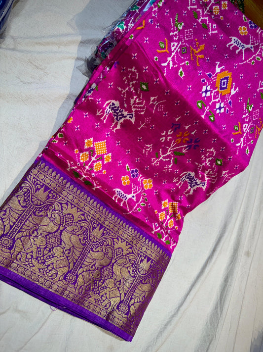 Pochampally Ikkath Soft Silk Saree
