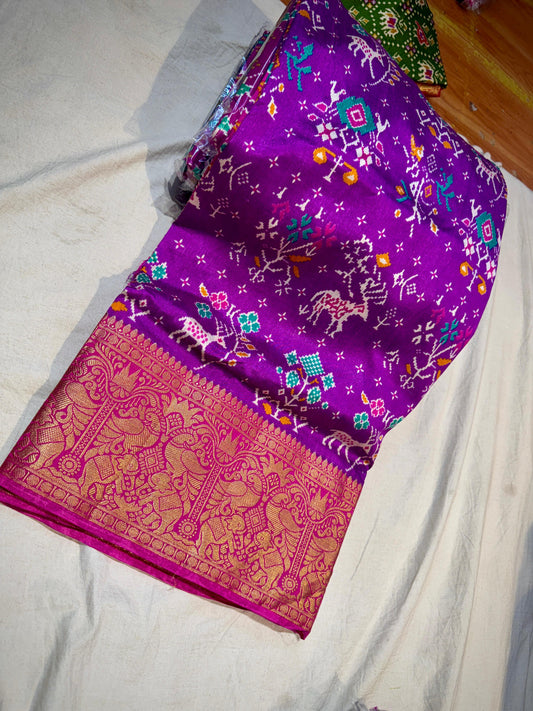 Pochampally Ikkath Soft Silk Saree