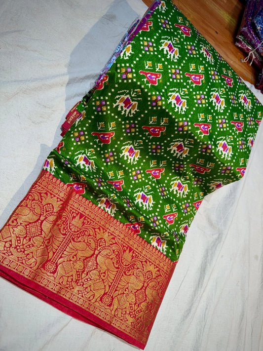 Pochampally Ikkath Soft Silk Saree