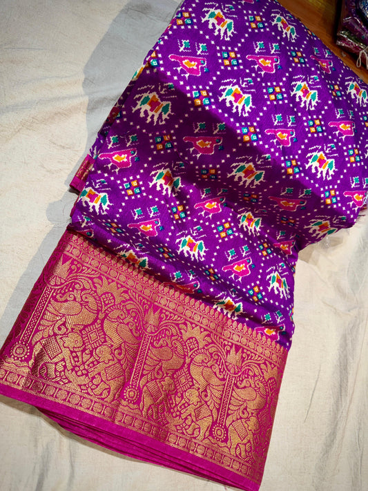 Pochampally Ikkath Soft Silk Saree