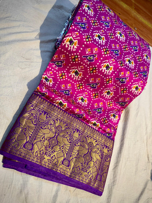 Pochampally Ikkath Soft Silk Saree