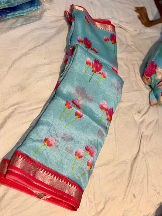 Pure Handloom Mangalagiri Pattu Saree