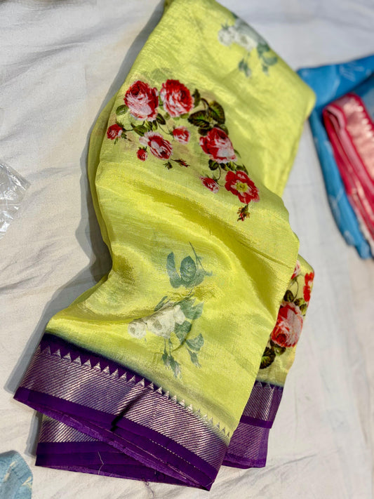 Pure Handloom Mangalagiri Pattu Saree