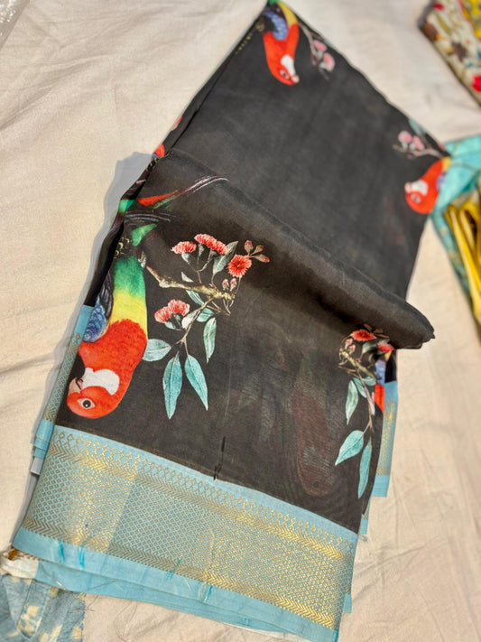 Pure Handloom Mangalagiri Pattu Saree