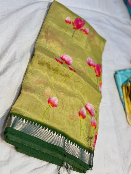 Pure Handloom Mangalagiri Pattu Saree