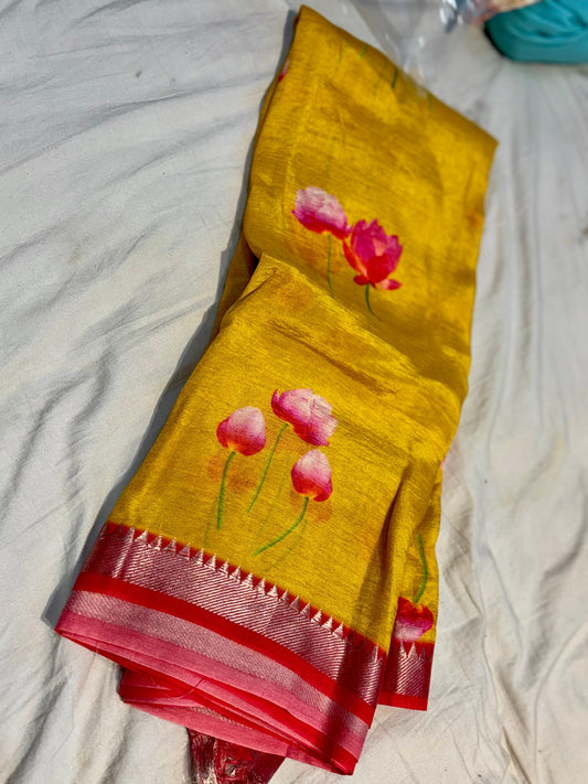 Pure Handloom Mangalagiri Pattu Saree