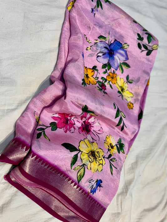 Pure Handloom Mangalagiri Pattu Saree