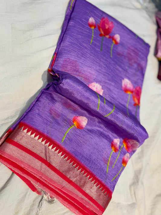 Pure Handloom Mangalagiri Pattu Saree