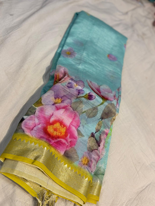 Pure Handloom Mangalagiri Pattu Saree