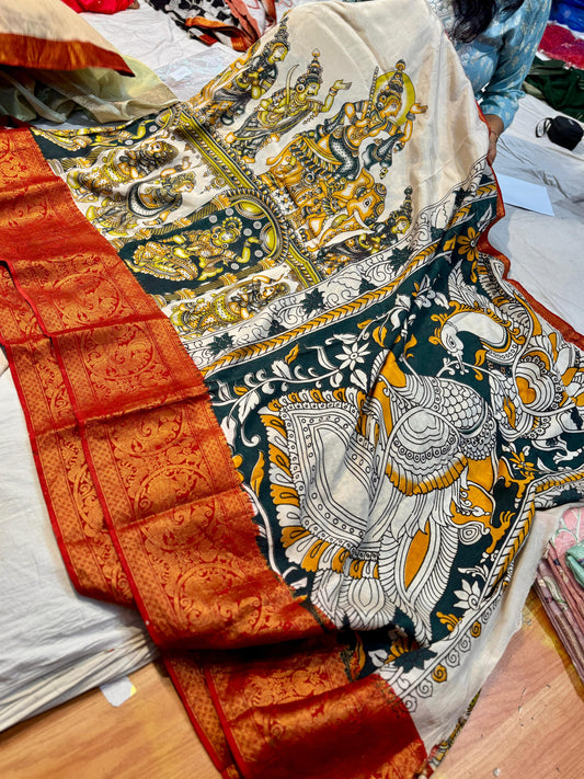 Pure Pen Kalamakri Saree