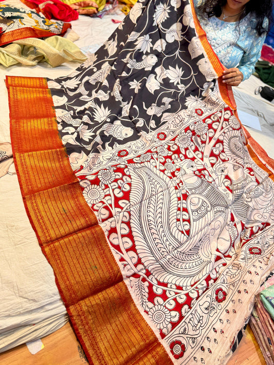 Pure Pen Kalamakri Saree