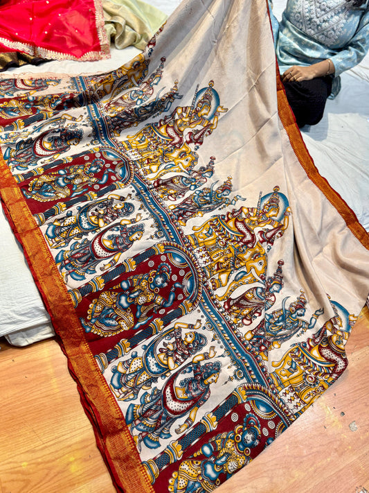 Pure Pen Kalamakri Saree
