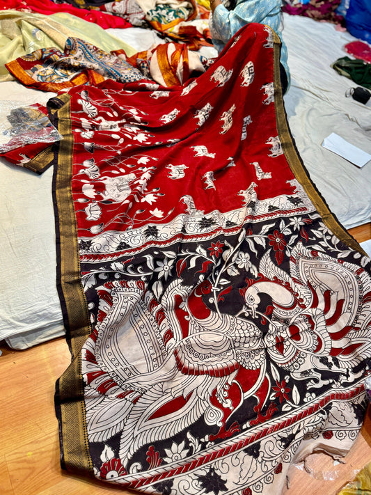 Pure Pen Kalamakri Saree