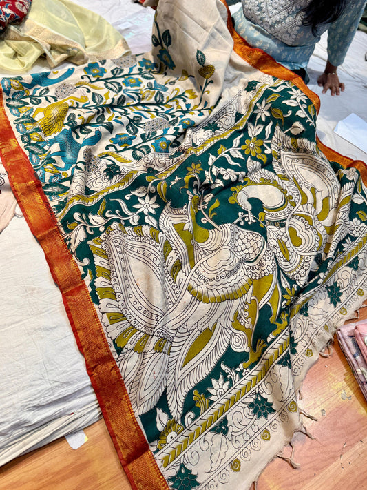 Pure Pen Kalamakri Saree