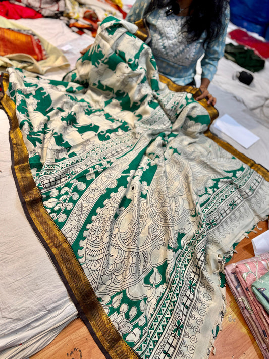 Pure Pen Kalamakri Saree