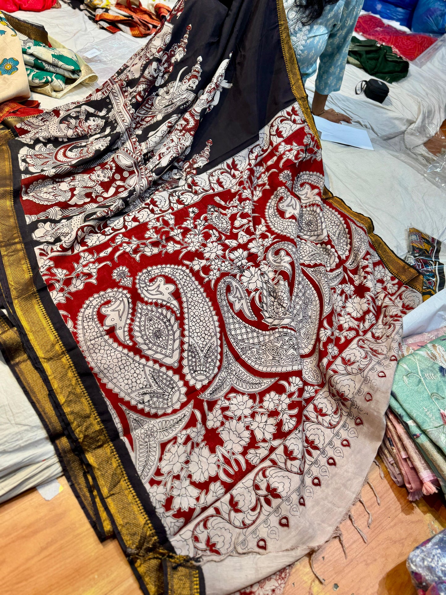 Pure Pen Kalamakri Saree