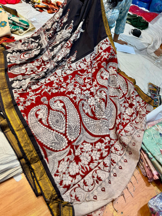 Pure Pen Kalamakri Saree