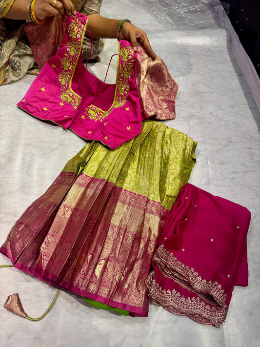 Ready To Wear Kanchipuram Langa Voni Set