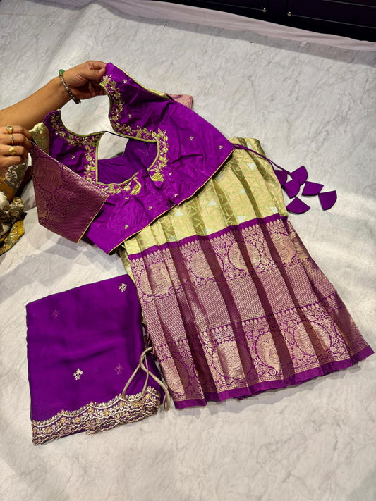 Ready To Wear Kanchipuram Langa Voni Set