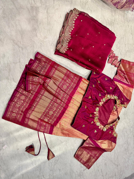 Ready To Wear Kanchipuram Langa Voni Set