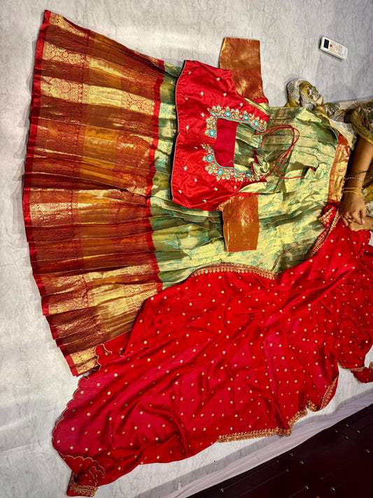 Ready To Wear Kanchipuram Langa Voni Set