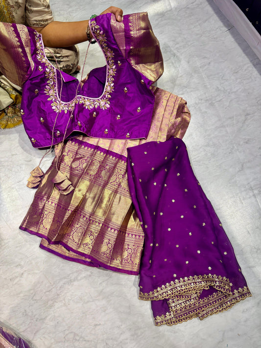 Ready To Wear Kanchipuram Langa Voni Set